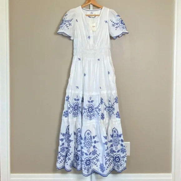 cream white maxi dress Jacinda Drop Waist Maxi Dress